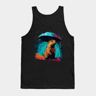 Prairie Dog Rainy Day With Umbrella Tank Top